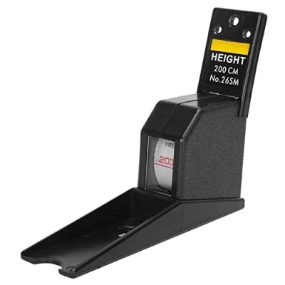 Image of Hilitand Height Measuring Tape, 2 Meters Retractable Manual Tool, Adult Child Metal Ruler Tool for Measurement(Black)