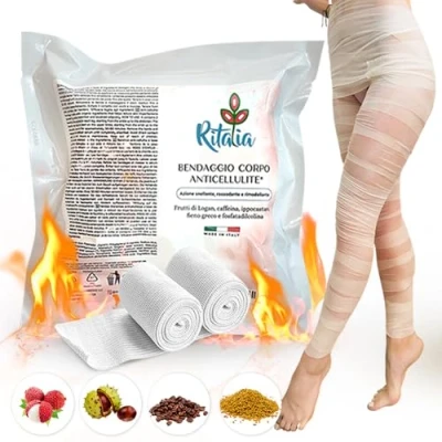 Image of Ritalia® Anti Cellulite Bandages with Lipolytic Longan Fruits, Dissolves Excess Fat Horse Chestnut, Caffeine and Fenugreek Reducing Effect (Longan Bandages)