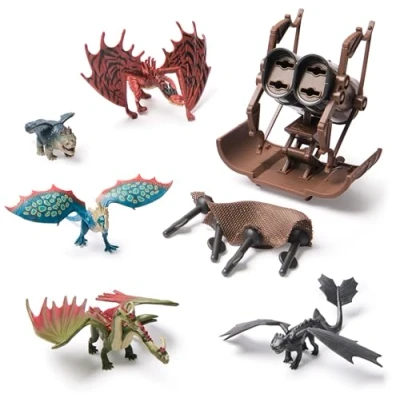 Image of Dreamworks Dragons How to Train Your Dragon, 5 Pack Dragon Catcher Set with Hiccup’s Mangler Net Launcher, Kids Toys for Boys &amp; Girls Ages 4 and up