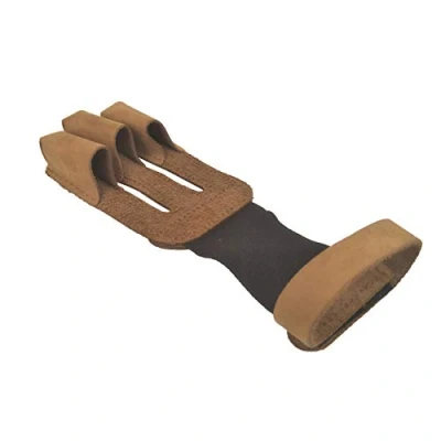 Image of Archery Glove 3 Finger guard Cow Leather Shooting Protective Gear for Left and Right Hand Archer Supplies