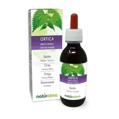 Image of Nettle (Urtica dioica) Leaves and Roots Alcohol Free Mother Tincture Naturalma Liquid Extract Drops 120 ml Food Supplement Vegan