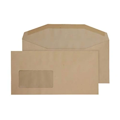 Image of Blake Purely Everyday DL+ 121 x 235 mm 80 gsm Gummed Mailer Window Envelopes (1114) Manilla Pack of 1000