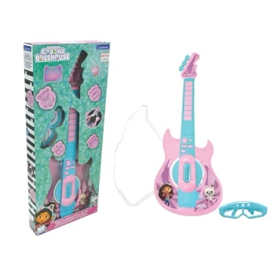 Image of Lexibook, Gabby&#039;s Dollhouse, Electronic guitar with microphone and glasses to sing style, 2 play modes, Demo songs, Light effects, Pink/blue, K260GDH