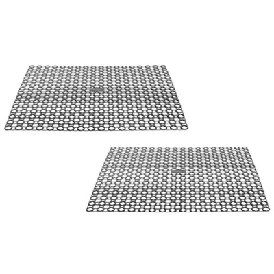 Image of Whitefurze Set of 2 Plastic Reusable 40x35cm Sink Protecting Dish Drying Drainer Mat Washing (Grey)