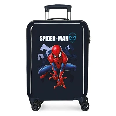 Image of Marvel Spiderman Action Blue Cabin Suitcase 37 x 55 20 cm Rigid ABS Combination Lock 34 Litre 2.6 kg 4 Double Wheels Hand Luggage