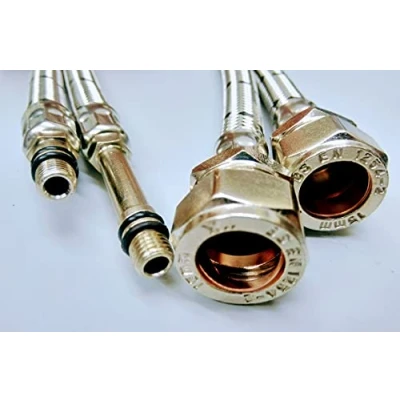 Image of AK Pair of Flexible MONOBLOC TAP Tail Connector M10 x 15 mm Compression 300