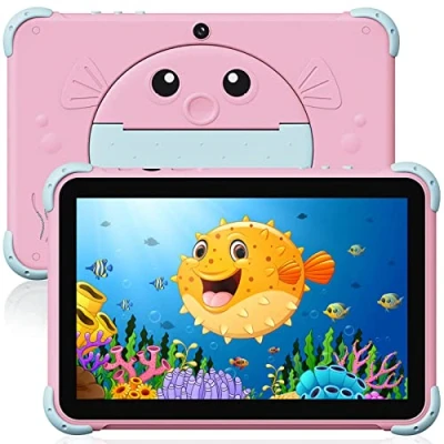 Image of Ascrecem Tablet for Kids 10 inch 2GB 32GB ROM Android Toddlers with WiFi Dual Camera IPS Display Educational Games Parental Control,Kid Proof Children Youtube Google Play