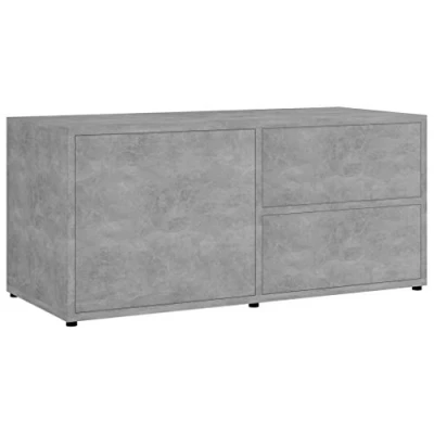 Image of vidaXL TV Cabinet Engineered Wood, Scandinavian Style, Concrete Grey, Storage Solution with Drawers, Suitable for Living Room or Bedroom