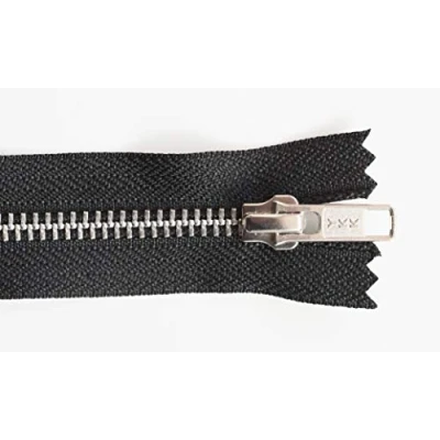 Image of YKK Closed End Metal Silver Zip. 4, 5, 6, 7, 8, 9, 10, 11, 12, 15, 20 inch. Width No 5 … (4 Inch)