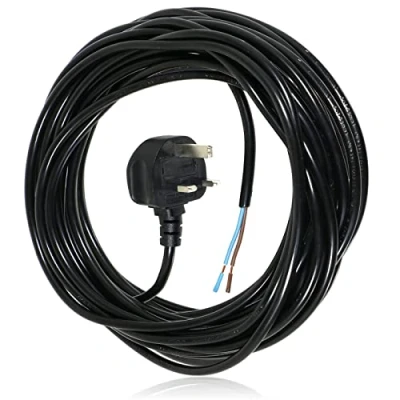 Image of SPARES2GO XL Extra Long 12M Metre Black Cable Mains Power Lead for Vax Vacuum Cleaner (UK Plug)