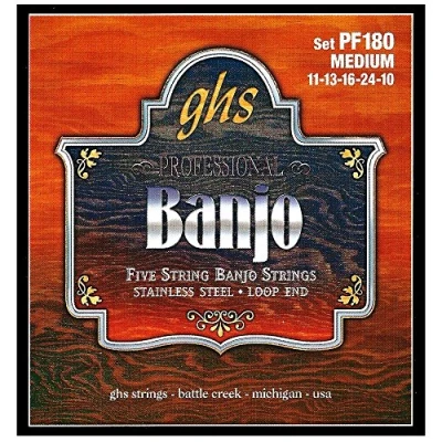 Image of GHS BANJO Stainless Steel String Set 5 PF180 Medium