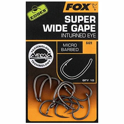 Image of Carp Hook Fox Edges Armapoint Super Wide Gape Inturned Eye #4 (10 pieces) hooks