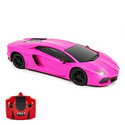 Image of CMJ RC Cars Lamborghini Pink Aventador LP700 4 Officially Licensed Remote Control Car 1:24 Scale Working Lights 2.4Ghz Girls