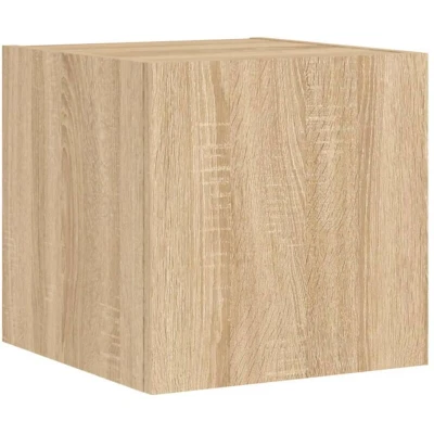 Image of vidaXL TV Wall Cabinet with LED Lights Sonoma Oak 30.5x35x30 cm