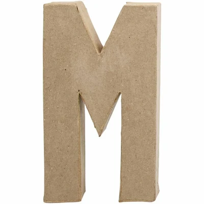 Image of Creativ 100263 20.5 cm 1 Piece Papier Mache Letter M, Beige