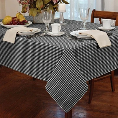 Image of Classic Home Store Alan Symonds Tablecloths Gingham Tablecloth Black 54 x 72, 12401750