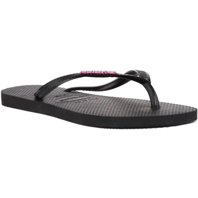 Image of Havaianas Women&#039;s Flip Flops, Black Pink, 1/2 UK