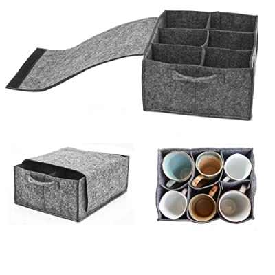 Image of DuneDesign Felt Glass Holder for Caravan 28x21 Cup Motorhome Accessories Glasses Storage Van Gadgets Campervan Suitcase Motor Home Gift Ideas