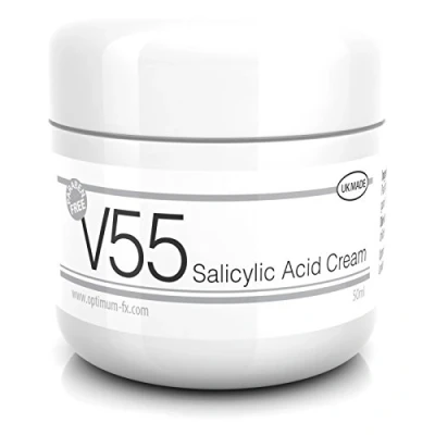 Image of V55 Salicylic Acid Cream for Spots Blackheads Blemishes and Problem Skin Suitable Safe those Prone to Acne Paraben Cruelty Free 50 grams