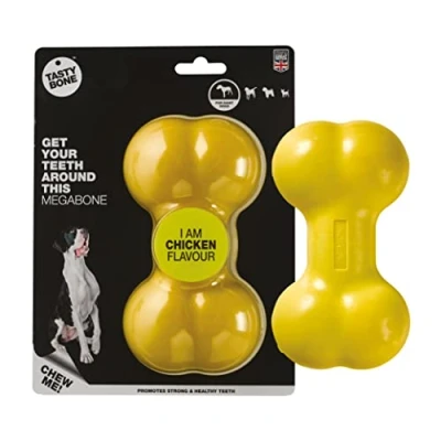 Image of TastyBone Nylon Dog Chew Toy for Extra Large Dogs (Chicken) Indestructible Aggressive Chewers, Everlasting Flavour, Strong Healthy Teeth, Made in the UK