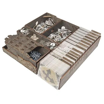 Image of SMONEX Organizer Insert Compatible with Dead of Winter a Crossroads Game Laser Engraved an Awesome Portable Dice Tower Board Made from Natural Plywood
