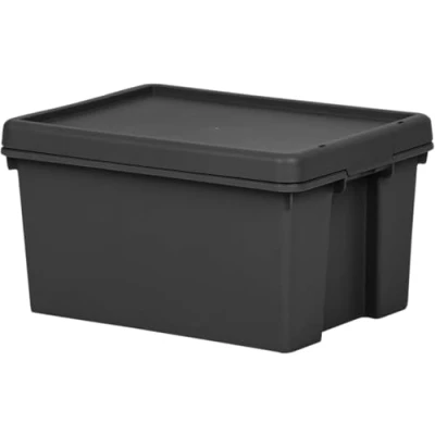 Image of Wham Bam Recycled Storage Box and Lid Black 16Ltr