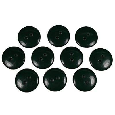 Image of Smartie Buttons Polyester Round 2 Hole Pack of 10 (Dark Green, 20mm)
