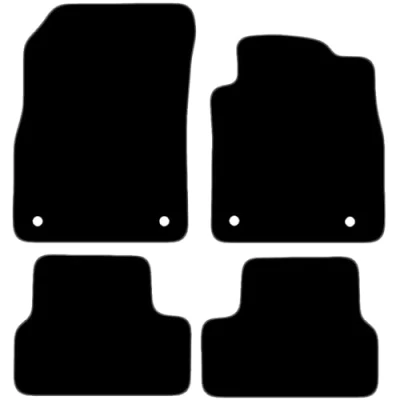 Image of Carsio Carpet Car Mats For Vauxhall Cascada 2013+ Onwards 4 Piece Set Tailored Fit Floor Mat Complete Accessory Black Custom Fitted All Weather, Anti Slip Backing &amp; Grey Trim