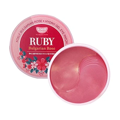 Image of 60pcs Korea Cosmetic KOELF Ruby &amp; Bulgarian Rose Hydro Gel Eye Mask Patch Moisturizes Twinkling Skin PETITFEE Sub brand