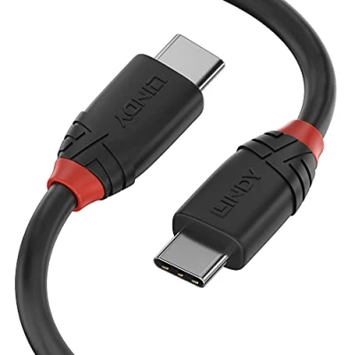 Image of LINDY 1m USB 3.2 Type C to Cable, 20Gbps, Black Line