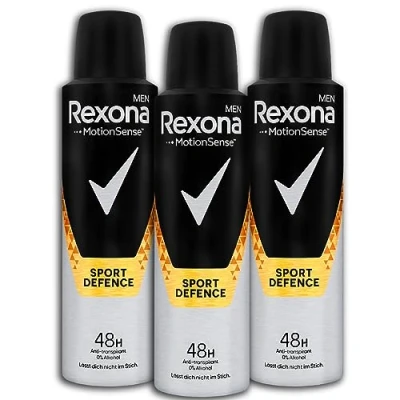 Image of 3 Pack Rexona Antiperspirant Deo Spray Men Sports Defence X 150 ML Deodorant