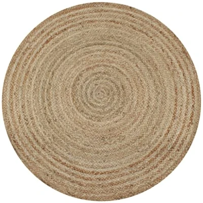 Image of vidaXL Handmade Natural Jute Braided Area Rug 120cm Round Long lasting, Low Maintenance, Artisan Crafted Home Decor Piece