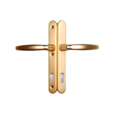 Image of Upvc Door Handle 200mm Screw Fixings 3 Hole Fix Gold
