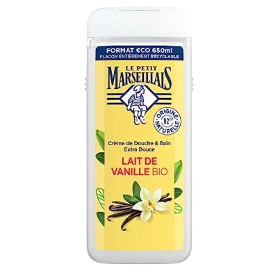 Image of Le Petit Marseillais Extra Gentle Bath &amp; Shower Cream Vanilla Milk Organic 650ml