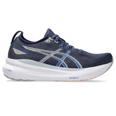Image of Asics Gelkayano 31 Road running shoes, Women&#039;s, Size: 5, Indigo blue/pure silver Textile/synthetics