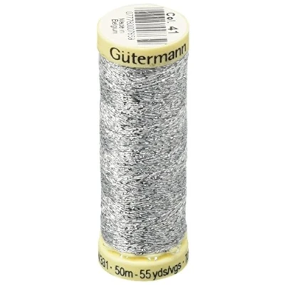 Image of Gutermann Sparkle Metallic Thread 50M Silver