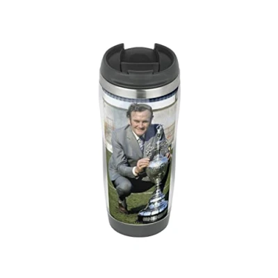 Image of Profiles Don Revie Leeds United Legend, Division One Trophy Travel Mug, Thermal Insulated Cup for Hot and Cold Beverages Drinks