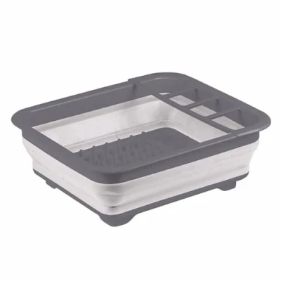 Image of Kampa Folding/Collapsible Silicone Sided Dish Drainer Blue