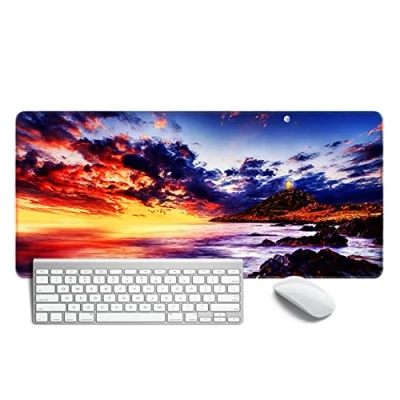 Image of Afurdel Extra Large Gaming Mouse Pad XXL, Rubber Pads, Non Slip Mat, Stitched Edges/Mouse Writing Pad, Desk 800 x 300 3 mm