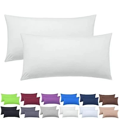 Image of NatureMark 2 Pack Jersey Cushion Covers Pillow Cases / for Body Pillows Neck Cushions Assorted Sizes and Colours Öko Tex, 100% Cotton, Natur Creme, 40 x 80 cm