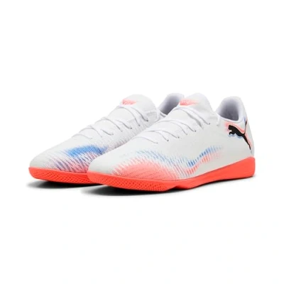 Image of PUMA Unisex Future 8 Play IT Soccer Shoe, White Black Glowing RED, 8.5 UK