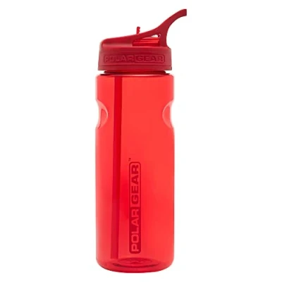 Image of Polar Gear Aqua Grip Water Bottle BPA Free Reusable Bottles With Straw 650ml Sports Perfect for Gym, Cycling &amp; Work