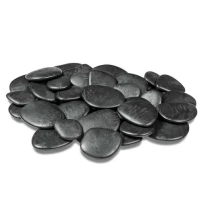 Image of Kalapanta Recycled Plastic Decorative pebbles for Pots, Painting, Aquariums, House, Garden (Size L, Ø 5 8 cm, about 45 pieces, Black)