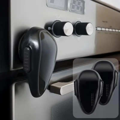 Image of Child Safety Oven Door Lock, 2 Pack, Heat Resistant 3M Adhesive Easy to Install, Lock for Childproofing (2 x Black)