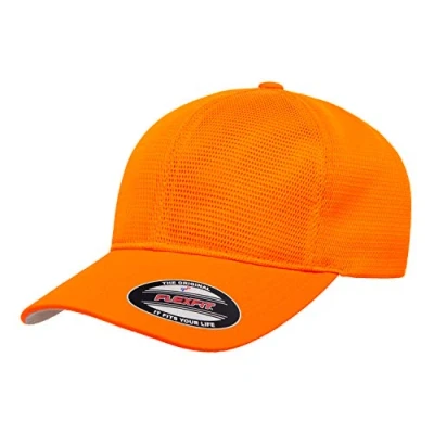 Image of Flexfit Men&#039;s 360 Omnimesh Cap, Neon Orange, S/M