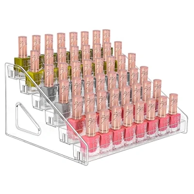 Image of JessLab Nail Polish Organizer, 6 Tier Clear Acrylic Rack Essential Oil Holder Cosmetic Display Case Makeup Organizer Cosmetics Storage for Bathroom Vanity Countertop