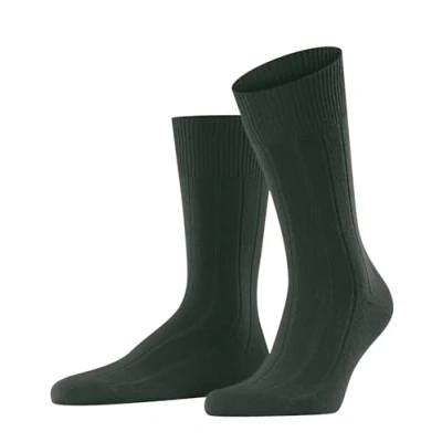 Image of FALKE Men&#039;s Lhasa Rib M So Wool Cashmere Plain 1 Pair Socks, Green Forest 7474, 5.5 8