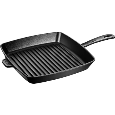 Image of STAUB Cast Iron Square American Grill Pan, Black, 30 cm