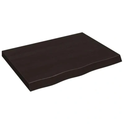 Image of vidaXL Dark Grey Treated Solid Oak Wood Table Top Handcrafted, Versatile, Use For Home or Commercial Tables
