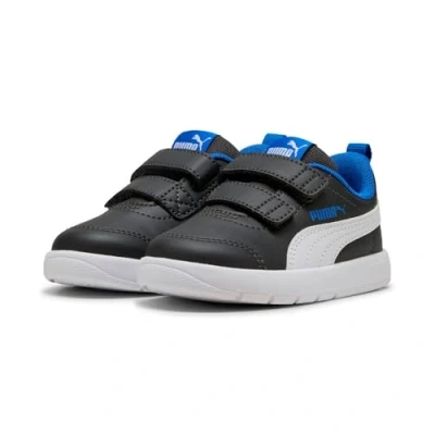 Image of Puma Courtflex Walking trainers for kids, Size: 7K, Dusky gray/white/mountain blue shoes